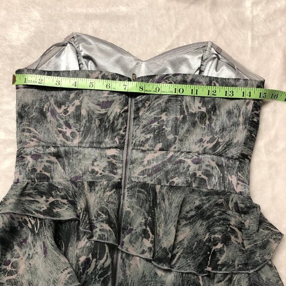 Guess Ruffled Strapless Grey Party Dress Size 7 - Picture 9 of 10